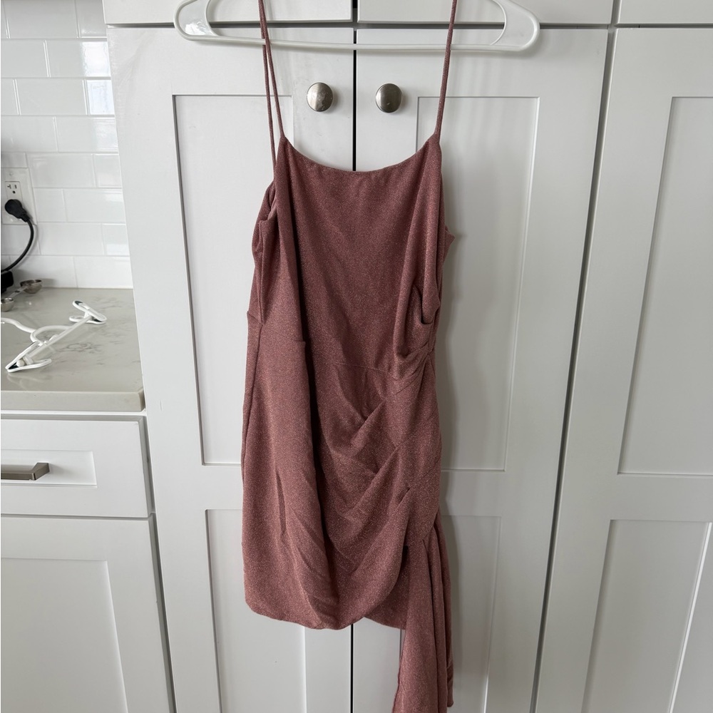 SAYLOR Dusty Rose Spaghetti-Strap Draped Mini Dress